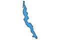 Map Lake Tanganyika on blue felt