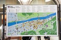 Map of landmarks of heidelberger old town for tour at entranceheidelberger market in Heidelberg, Germany