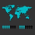 Map Landmass and People icon great for any use. Vector EPS10. Royalty Free Stock Photo