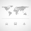 Map Landmass and transportation icon great for any use. Vector EPS10. Royalty Free Stock Photo