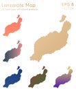 Map of Lanzarote with beautiful gradients.