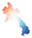 Map of Laos. Low poly illustration of the country. Royalty Free Stock Photo