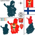 Map of Lapland, Finland