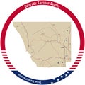 Map of Larimer County in Colorado, USA. Royalty Free Stock Photo