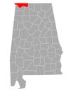Map of Lauderdale in Alabama