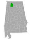 Map of Lawrence in Alabama