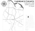 Map of Lawrence County in Alabama