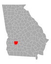 Map of Lee in Georgia