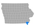 Map of Lee in Iowa