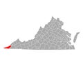 Map of Lee in Virginia