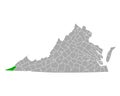 Map of Lee in Virginia