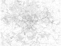 Map of Leeds, satellite view of the city, streets and houses, England. UK Royalty Free Stock Photo