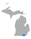 Map of Lenawee in Michigan Royalty Free Stock Photo