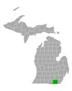 Map of Lenawee in Michigan Royalty Free Stock Photo