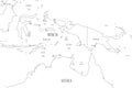 Map of Lesser Sunda Islands and New Guinea Island. Handdrawn doodle style. Vector illustration