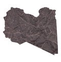 map of Libya on old dark crumpled grunge paper Royalty Free Stock Photo