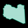 Map of Libya, old green computer terminal screen Royalty Free Stock Photo