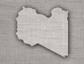 Map of Libya on old linen Royalty Free Stock Photo