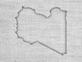 Map of Libya on old linen Royalty Free Stock Photo