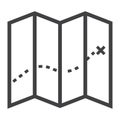 Map line icon, web and mobile, location sign