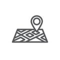 Map line icon on white background