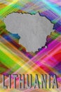 Map of Lithuania, colorful background