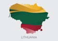 Map of Lithuania With Flag As Texture