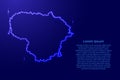 Map Lithuania from luminous blue star space points on the contour for banner, poster, greeting card, of vector illustration. Royalty Free Stock Photo