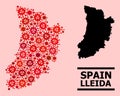 Map of Lleida Province - Composition of Covid Biohazard Infection Elements