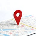 Map Localization Icon with Red Pin