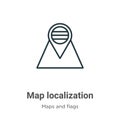Map localization outline vector icon. Thin line black map localization icon, flat vector simple element illustration from editable