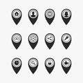Map Location business icons signs web Royalty Free Stock Photo