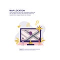 Map location concept vector illustration flat design for presentation, social media promotion, banner, and more