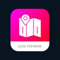 Map, Location, Directions, Location,  Mobile App Button. Android and IOS Glyph Version Royalty Free Stock Photo
