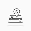 Map and Location icon outline style Royalty Free Stock Photo
