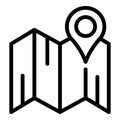 Map location icon, outline style Royalty Free Stock Photo