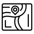 Map location icon, outline style Royalty Free Stock Photo