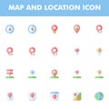 Map and location icon pack isolated on white background. for your web site design, logo, app, UI. Vector graphics illustration and Royalty Free Stock Photo