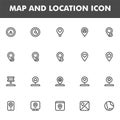 Map and location icon pack isolated on white background. for your web site design, logo, app, UI. Vector graphics illustration and Royalty Free Stock Photo
