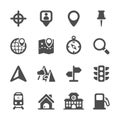 Map location icon set, vector eps10 Royalty Free Stock Photo