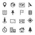 Map and location icons