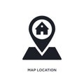 map location isolated icon. simple element illustration from real estate concept icons. map location editable logo sign symbol