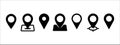 Map location pin icon vector set. Map position marker point icon illustration. Variation designs template