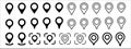 Map location pin icon vector set. Map position marker point icon illustration. Variation designs template. Map target destination
