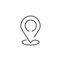 Map location, pin, pointer one line vector icon Royalty Free Stock Photo