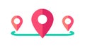 Map Location Pins: Navigation, Points of Interest, Travel Destinations, vector design Generative AI Royalty Free Stock Photo
