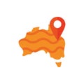 Map location pointer australia icon on white background Royalty Free Stock Photo