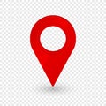 Map location pointer 3d arrow. Navigation icon for web, banner, logo or badge. Vector Illustration Royalty Free Stock Photo