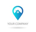 Map location pointer icon on transparent background. Map pin for target or destination. Royalty Free Stock Photo