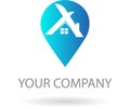 Map location pointer icon on transparent background. Map pin for target or destination. Royalty Free Stock Photo